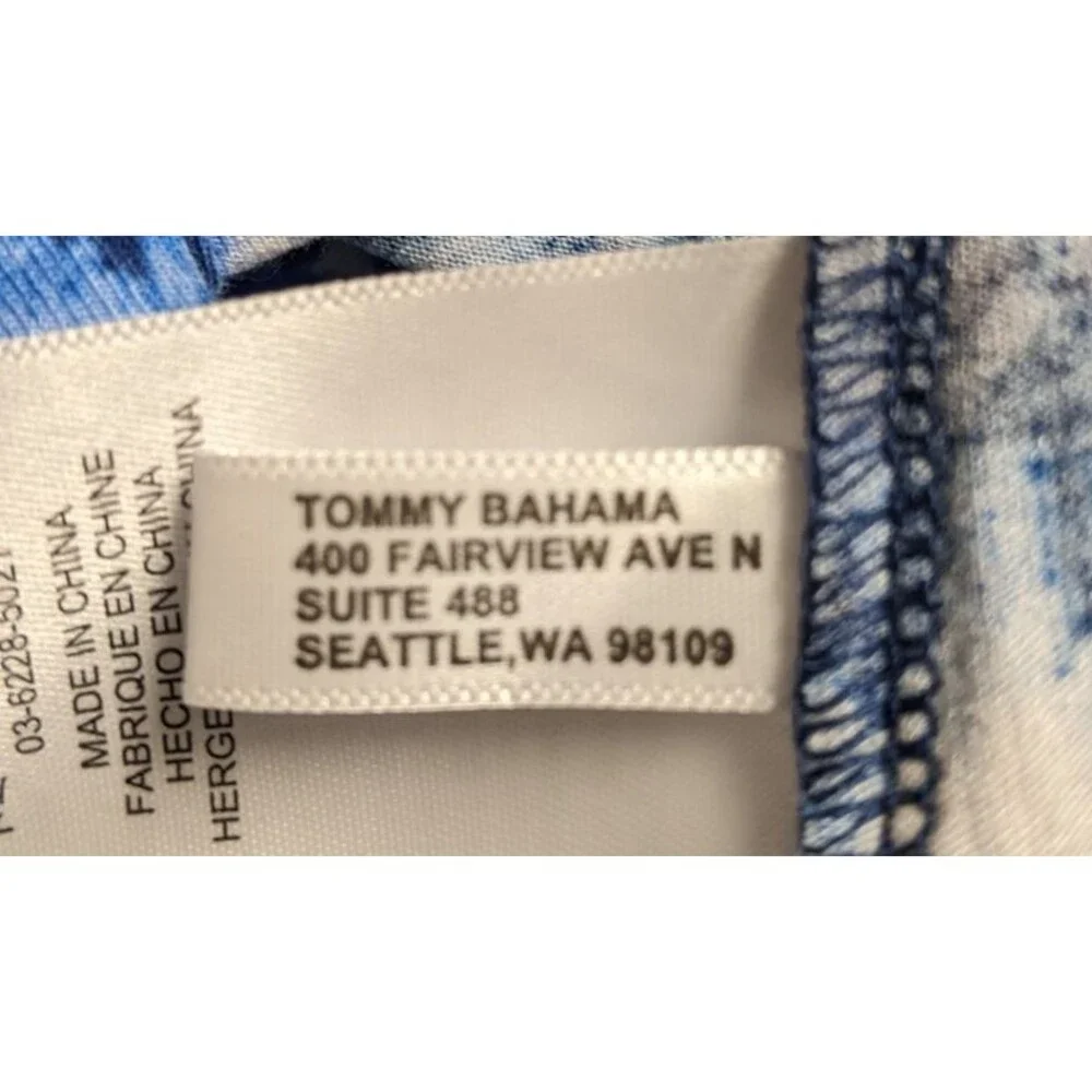 TOMMY BAHAMA Oliana Stripe Tie Dye Blue/White Viscose Spandex Shift Dress M - Picture 12 of 13